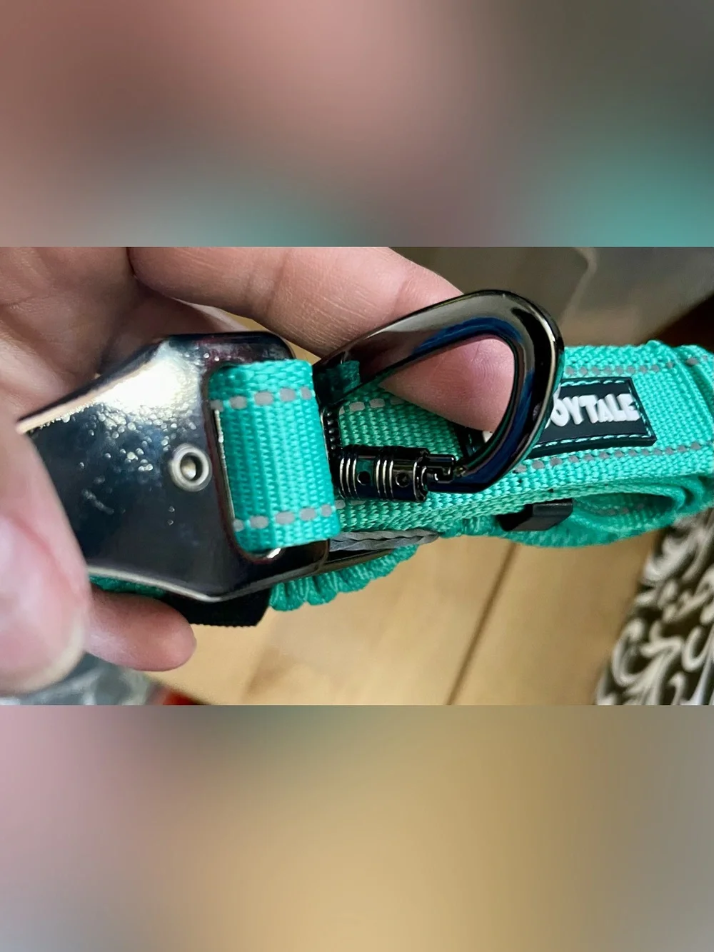 JoyTale No Pull Turquoise Braided Dog Leash with Metal Clip NEW
